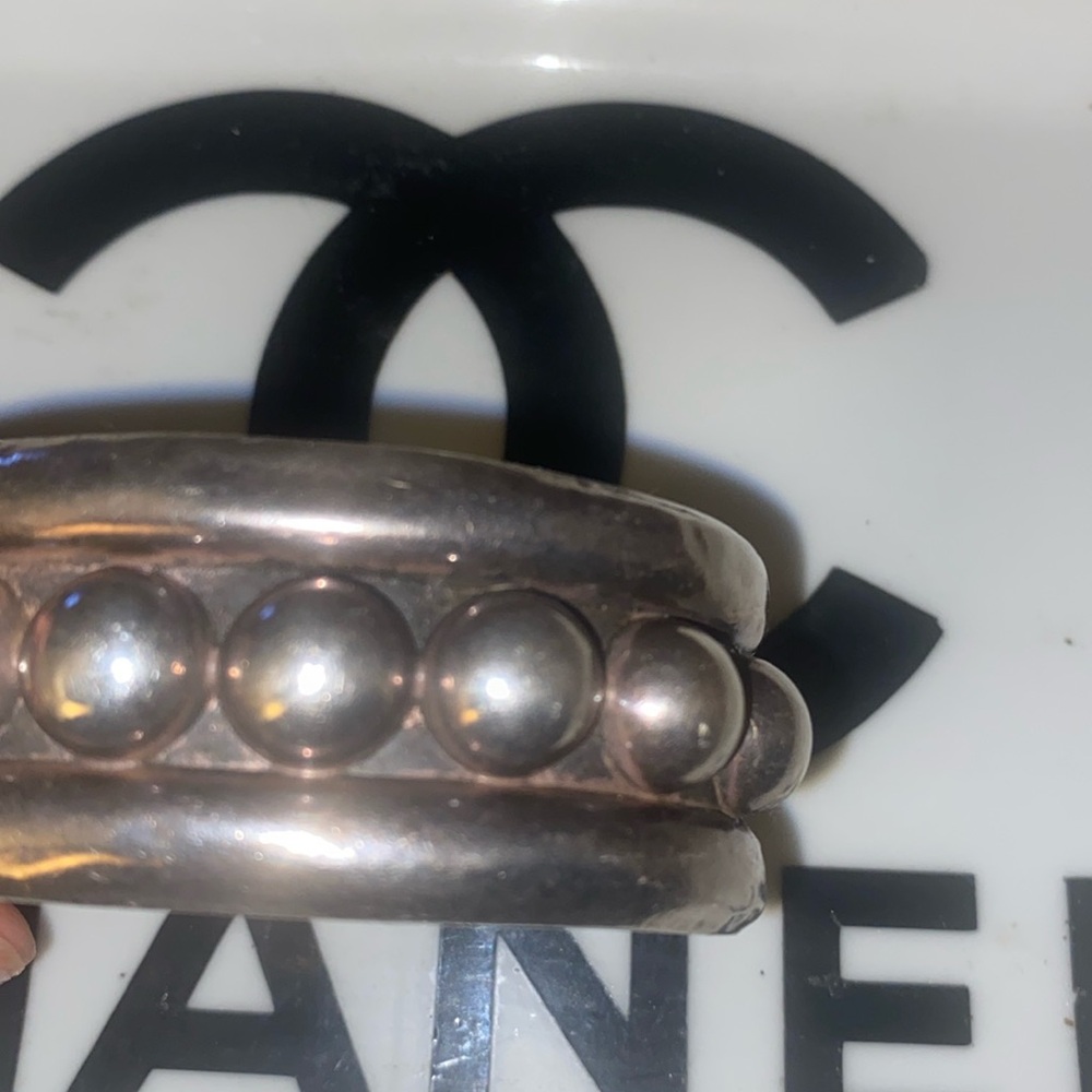 Summerland Chunky Irregular Bangle Dark Silver